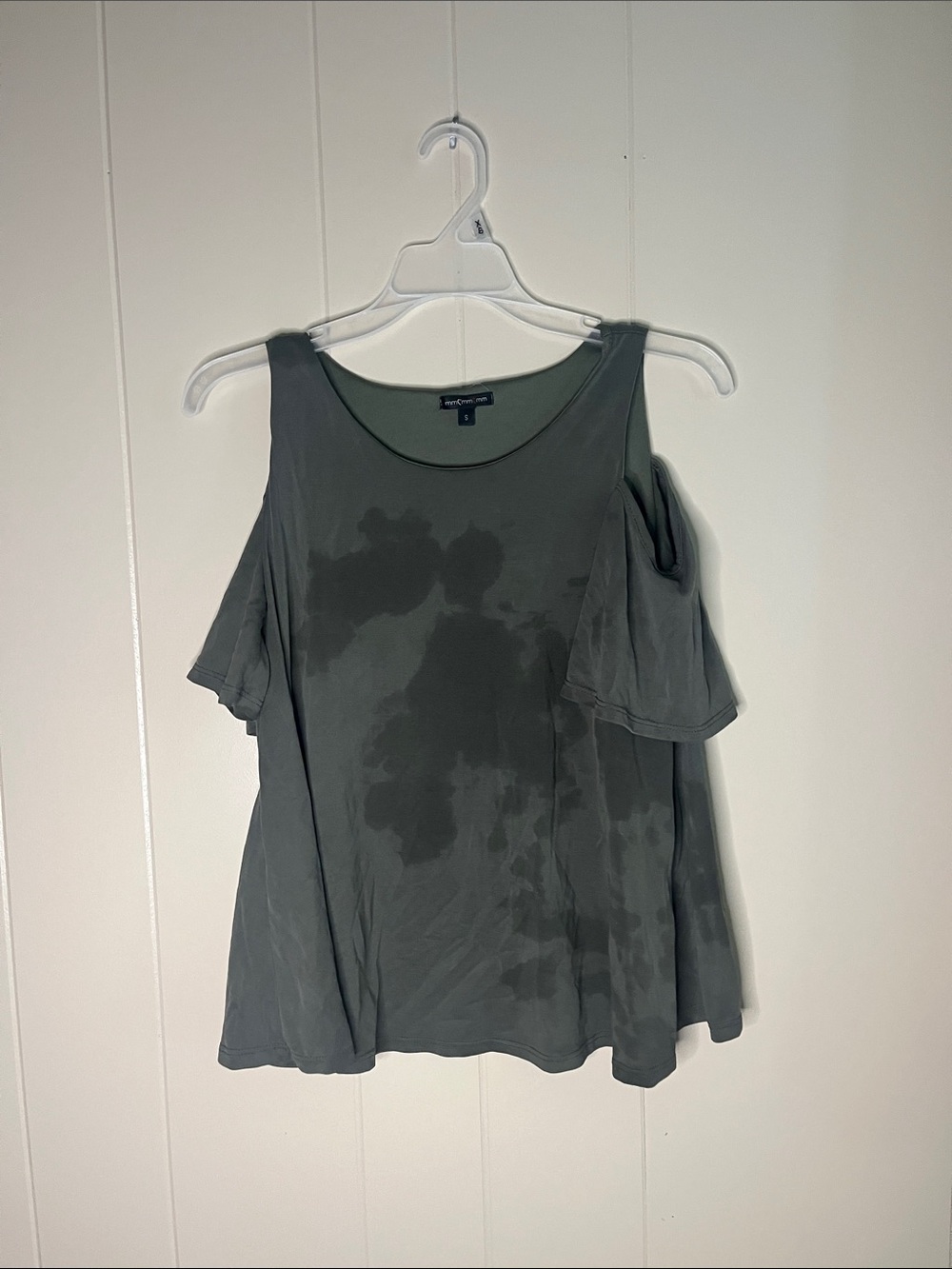 Mm Mm Mm  Relaxed Cold-Shoulder Short Sleeve Tee in Gray